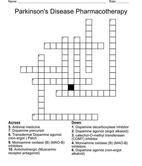 parkinson's treatment drug crossword